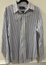 Polo Ralph Lauren Shirt Mens XL Light Blue Striped Classic Fit Button Up Casual