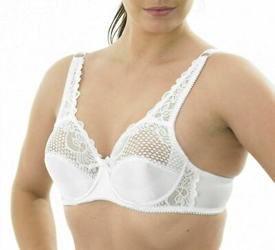BH weiß Satin und Spitze Cup Bügel ohne Polsterung Marlon 36B-42E
