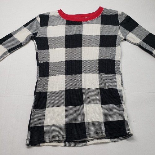 PJ Place Pajama Shirt Unisex Kids 16 White Buffalo Plaid Snug Fit Thermals Pjs - Picture 15 of 17