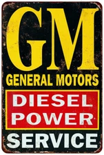 GM Diesel Power Service Vintage LOOK Reproduction Metal Sign 8 x 12