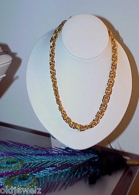 Vintage Signed Napier Pat 4,774,743 Heavy GoldTone Chain Link