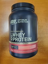 Optimum Nutrition Whey Protein Strawberries  Cream 1.5lb Tub Exp 8/27 9518-R3P7