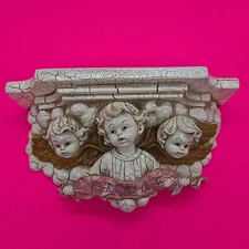 Angel Cherub Mini Shelf Wall Hanging Resin Peace 11.5"