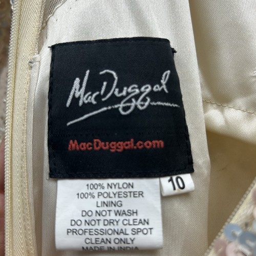 MAC DUGGAL GOWN Three-Quarter Sleeve Embellished Size 10 Platinum Sample 4247D - Picture 14 of 16