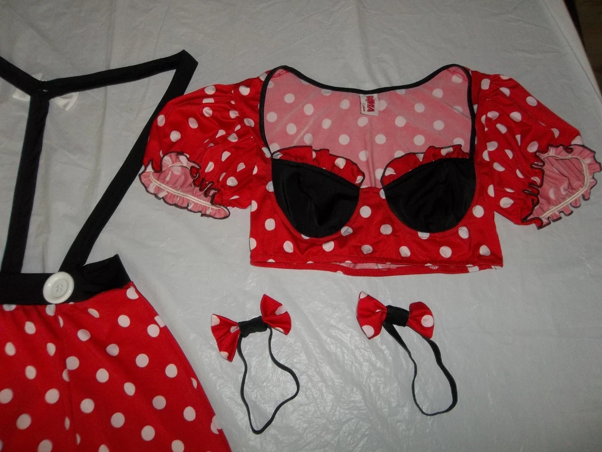 Roma Minnie Mouse Costume ~Top ~Skirt~ Bows ~Size Juniors M/L