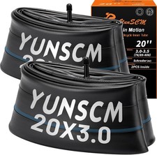 Heavy Duty 20x3.0 E-Bike Tubes - Butyl Rubber, 2-Pack for Fat Tires