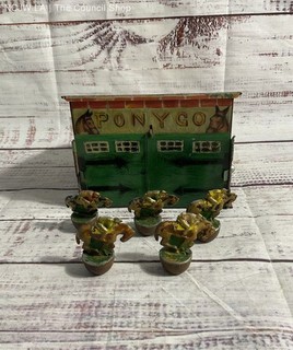 Vintage 1920’s Ponygo Tin Horse Racing Game Device Belasco Mechanic's Corp.