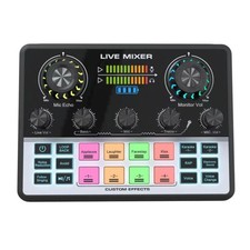 V9 Dual DSP Chip Noise Reduction Live Streaming Sound Card Audio Mixer, V9