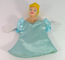 Vintage Cinderella Hand Puppet 9 Blue Satin Dress Plastic Rubber Head