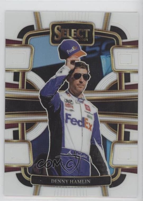 2024 Panini Select Grandstand White Prizm 41/99 Denny Hamlin #70 1u6