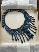 Vintage Juliana D&E Rhinestone Bib Necklace Japanned Bullocks Box RARE