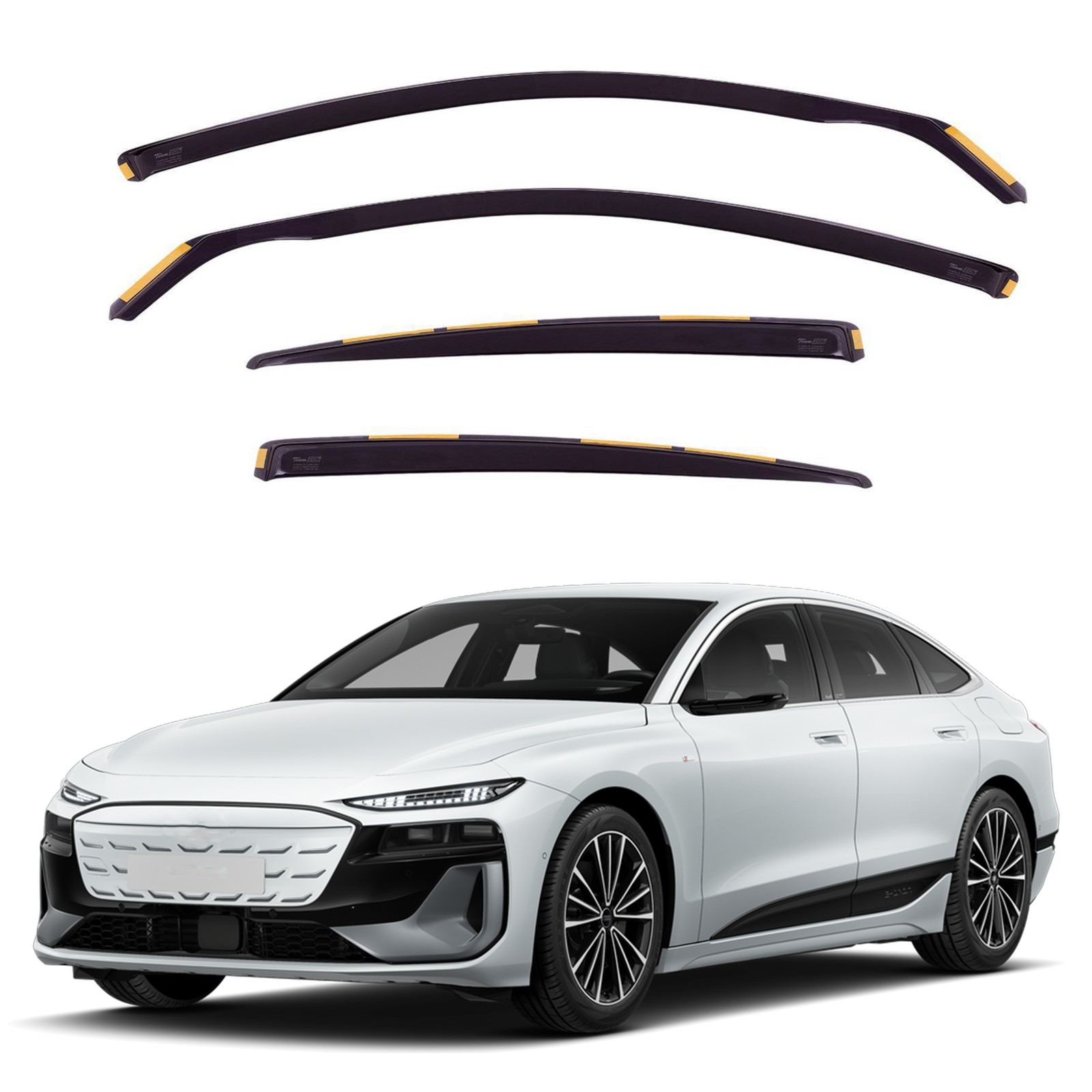 Déflecteurs d'air Audi A6 E-TRON Sportback 2024 HEKO teintés en noir 4 pièces