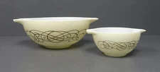 PYREX 2pc Vintage Golden Scroll Chip & Dip Set #441/444 *No Bracket*
