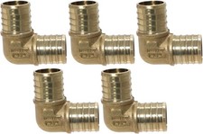 1" X 1" PEX Elbow - Brass Crimp Fitting Elbow, Full Port