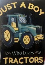New "JUST A BOY WHO LOVES TRACTORS" 40 x 30 Baby Boy Toddler Soft Blanket Throw