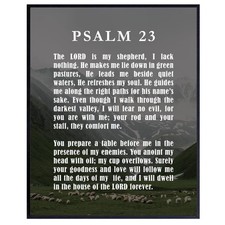 Psalm 23 Wall Art Poster, Inspirational Bible Verse Print, Christian Scripture