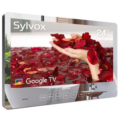 SYLVOX 24  Smart Mirror Google TV For Bathtub Spa  Bathroom TV IP66 Waterproof