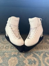 White Leather Riedell Crystal Ice Skates Woma...