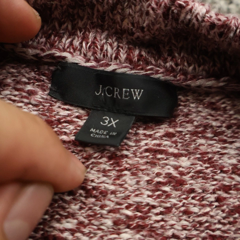 Suéter para mujer J.Crew 3X mezcla de lino malva tejido manga globo pulóver Foto 4 de 4