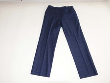 Brooks Brothers Men's Dress Pants 32 x 31 Navy Blue Wool Blend Flat Front Slacks