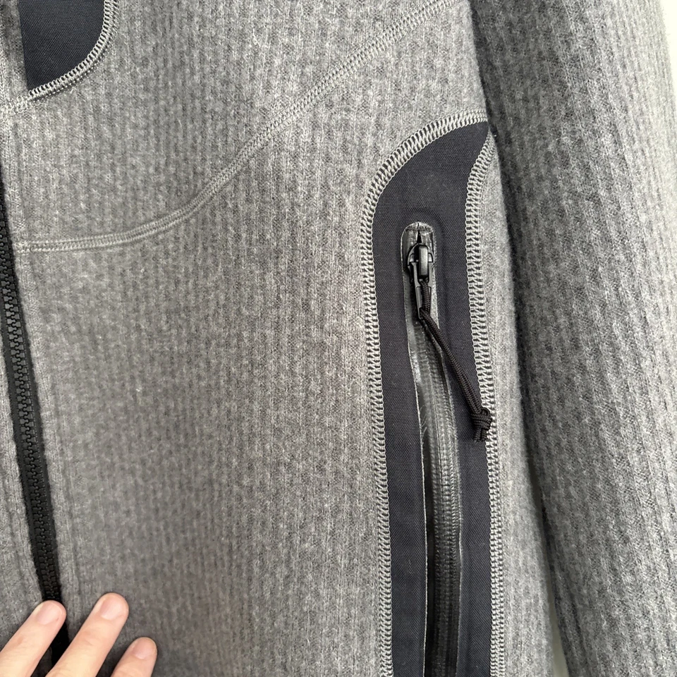 Chaqueta Obermeyer Para Hombre Manga Larga Cremallera Completa Gris Mezcla Lana Capa Talla M Foto 3 de 4