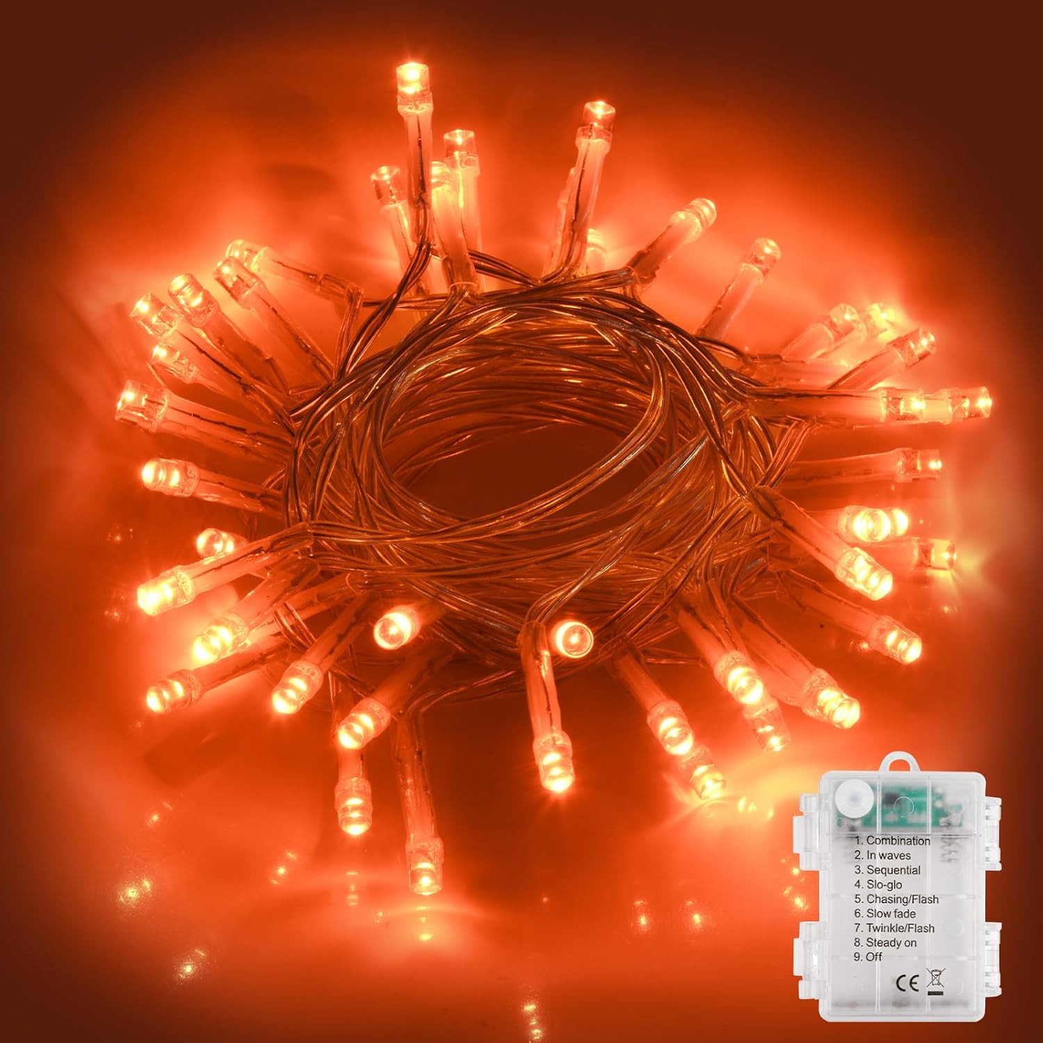 Halloween Decoration Lights,5M/50 LED Battery Operated String Lights for Indoor