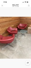6 Absolutely Gorgeous Red Leather Reception Chairs Hitch/mylius & 2 coffee table