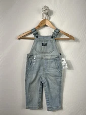 NEW Osh Kosh B’gosh Baby Lightwash Denim Overalls Size 12M