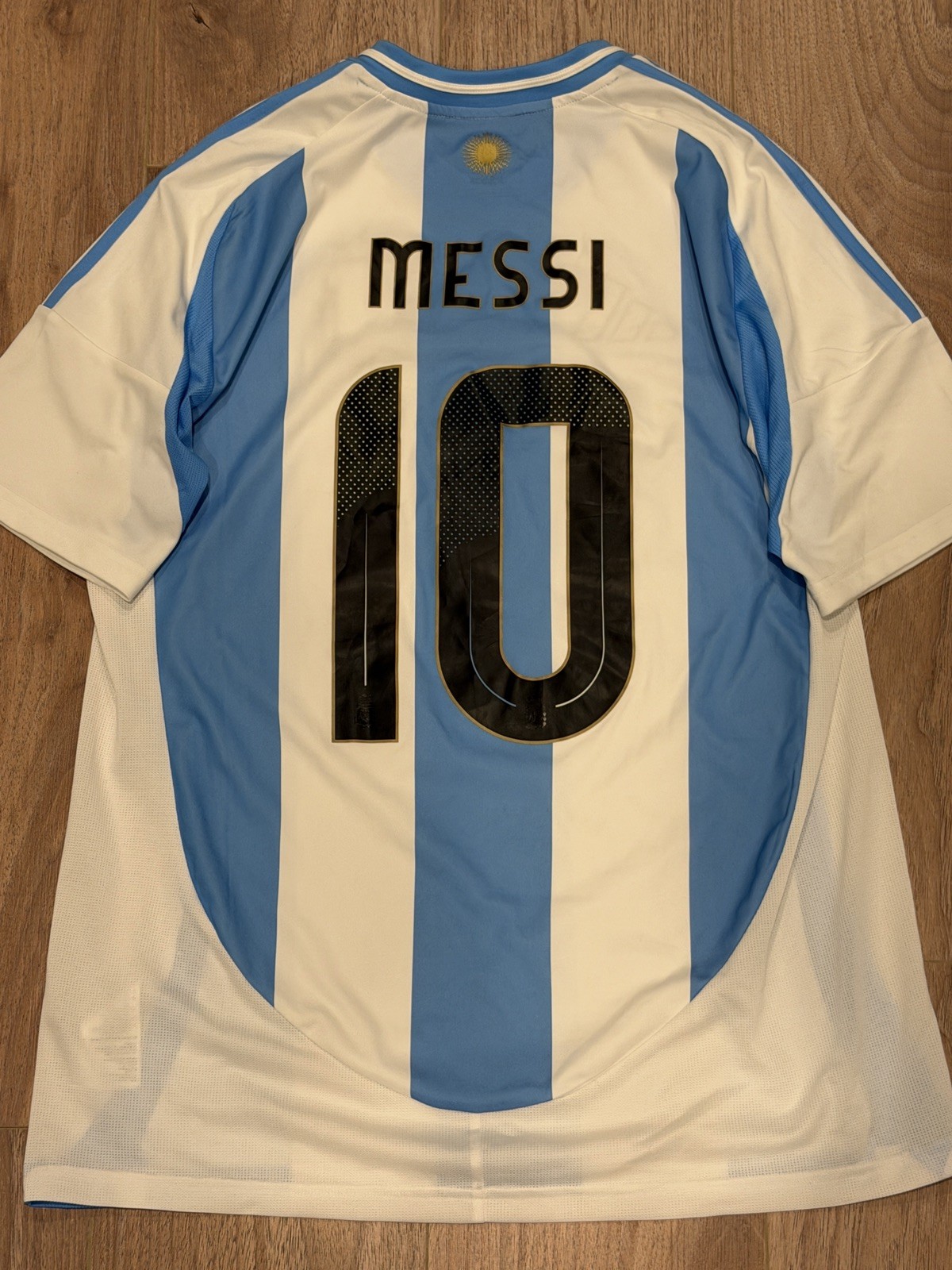 Adidas Argentina 2024 Home Jersey - Messi #10 w/ 3 Stars & WCC - Men's Large (L)