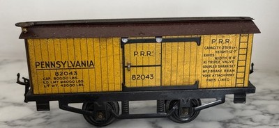 Vintage Weißblech Hornby Spur O Pennsylvania Güterwagen Drop Couplings