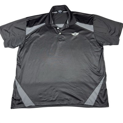 Mini 2X Polo Shirt Mens Black Performance Short Sleeve Embroidered Logo Snag