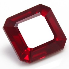 Natural 7.70 Ct Certified Burma Deep Red Ruby 11x11 MM Asscher Unheated Gemstone