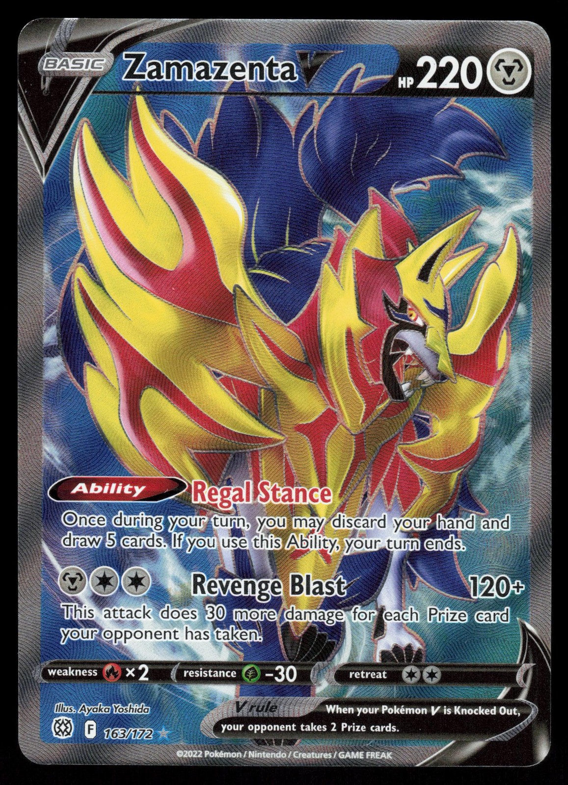 Zamazenta V 163/172 Ultra Rare Pokemon Brilliant Stars NM