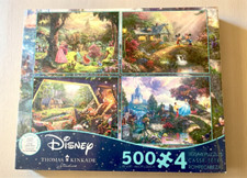4 Disney Thomas Kinkade 500 Pc. Jigsaw Puzzles, New Winnie the Pooh, Snow White