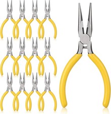 5" Needle Nose Pliers 12 Pack Small Long Nose Pliers with Wire Cutters Spring