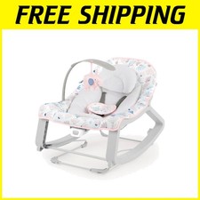 3-in-1 Vibrating Baby Bouncer  Rocker, Pink Burst