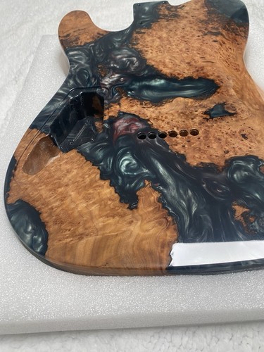 AAAAA New Epoxy Resin & Mahogany Electric Guitar Body - Ocean Burl Art