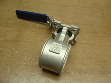 LOT OF 2 QSM TRU-FLO 3-PIECE STAINLESS STEEL BALL VALVES CF8M 1-1/2" 1000WOG