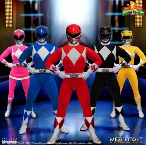 Mezco One:12 Mighty Morphin' Power Rangers 5 Figuren Set MMPR Neu im Karton US-Verkäufer