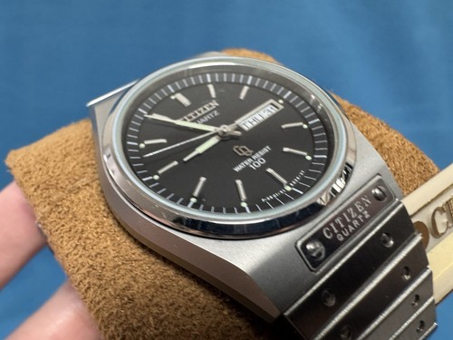 Orologio Uomo Citizen Quartz CQ 3801-289404 Quadrante Nero Vintage - Foto 5 di 23