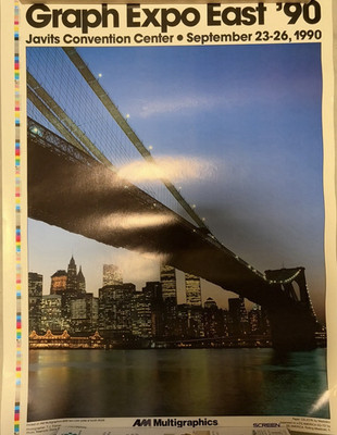 Graph Expo East '90 Javits NYC Photo Poster Large Paper Cityscape 1990