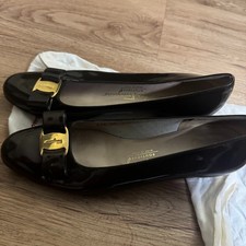 Salvatore Ferragamo Vara - Black Patent Leather Women's Pumps Size 8.5
