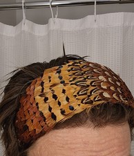 Vintage pheasant feather headband hair hat flapper