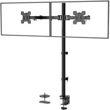 Extra tall dual lcd monitor fully adjustable desk mount fits 2 screens up to 27