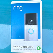 Ring Battery Doorbell Pro Silver Video Doorbell 1536p HD 3D Motion Detection