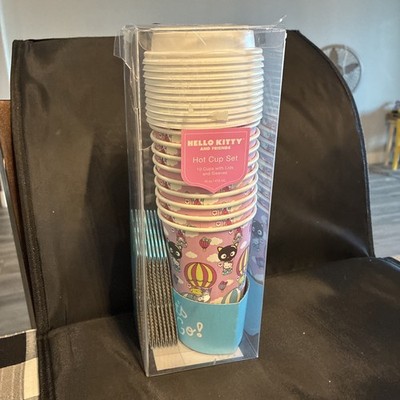 Hello Kitty Hot Cup Set (10) With Lids And Sleeves