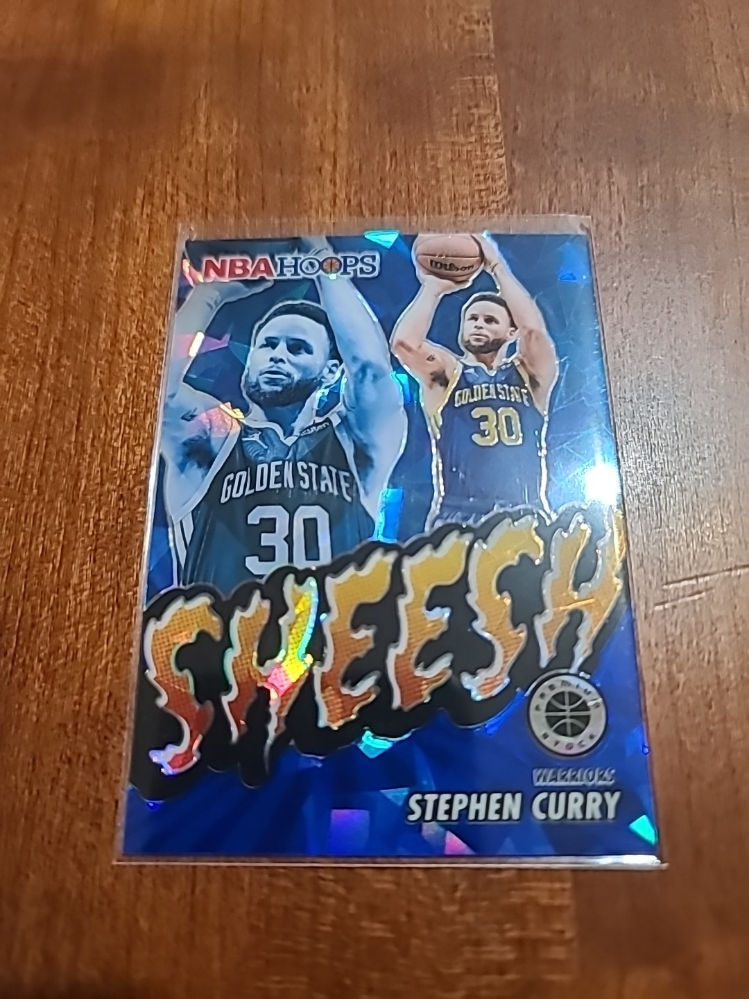 2023-24 Panini Hoops Premium Stock Sheesh Blue Ice Prizm Stephen Curry /99