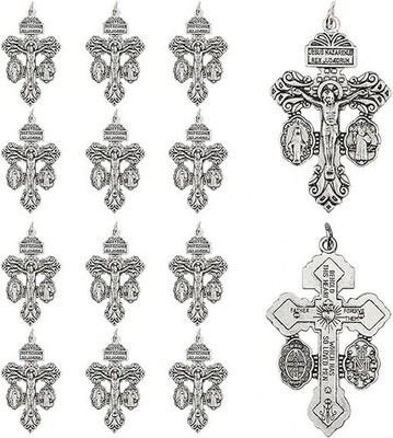 24 Pcs Pardon Crucifix for Rosary Making SuppliesRosary Crosses Parts St Bene...