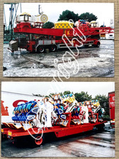 2 x Archiv Foto Karussell BOOSTER Huss - Kirmes Fahrchip Schausteller Modellbau