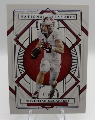 2021 Panini National Treasures- Christian McCaffrey #8 Century Blue /75